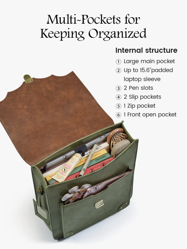 Aria Vintage Backpack for Laptops 11-15.6 Inches Online Sale - Image 4
