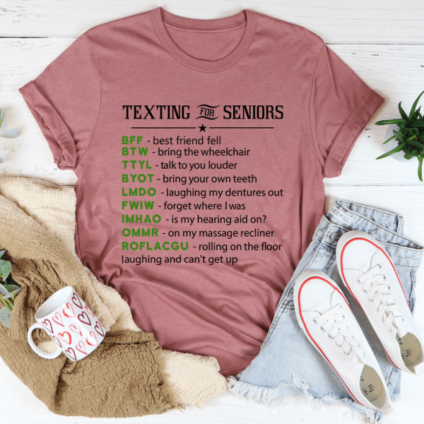 Texting For Seniors Tee Online - Image 3