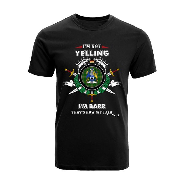 Barr Tartan Crest T-shirt - I m not yelling style Cheap