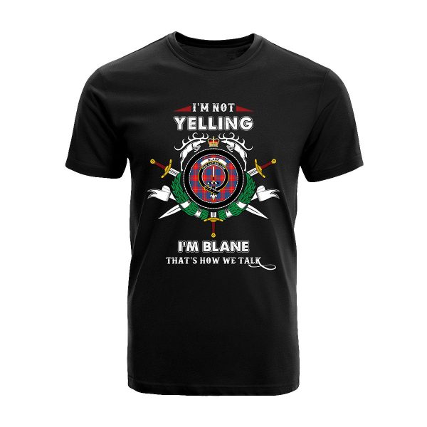 Blane Tartan Crest T-shirt - I m not yelling style Sale